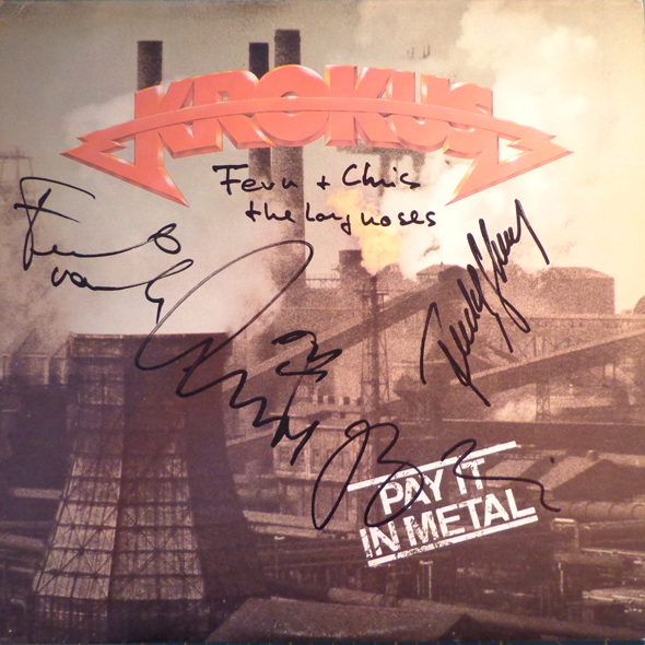 Krokus signed Pay it in Metal LP